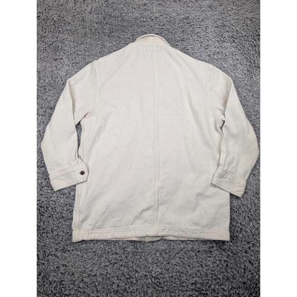 Banana Republic Coat Men Large Beige Button Up Normcore Casual Preppy Modern - Picture 7 of 8